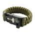 paracord bracelet with spark cutter, compass and whistle Olive L